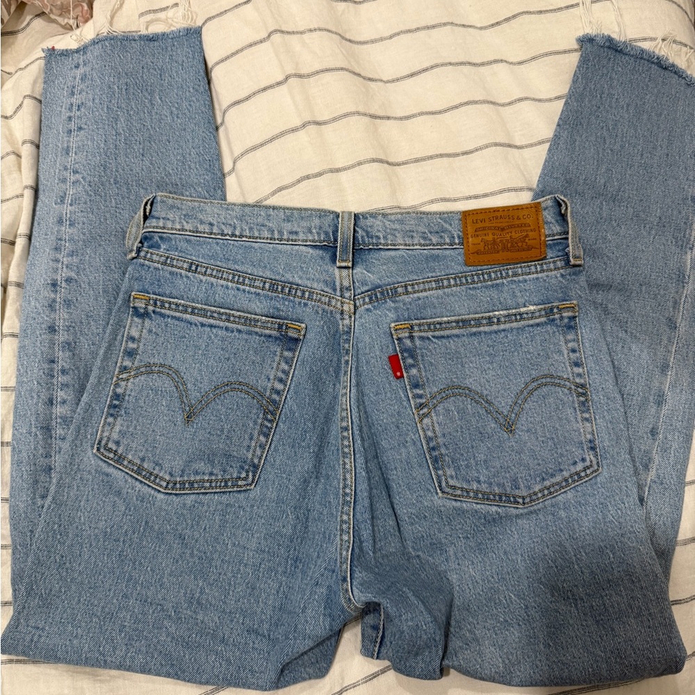 Levi's Blue Straight Leg Jeans with Iconic Stitching